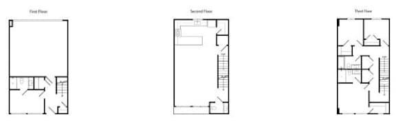 floorplan of a 3 bedroom 3.5 bathroom unit