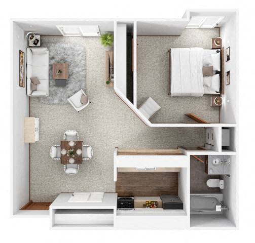 A1 Floor Plan at Hamlet Apartments, West Des Moines, 50265
