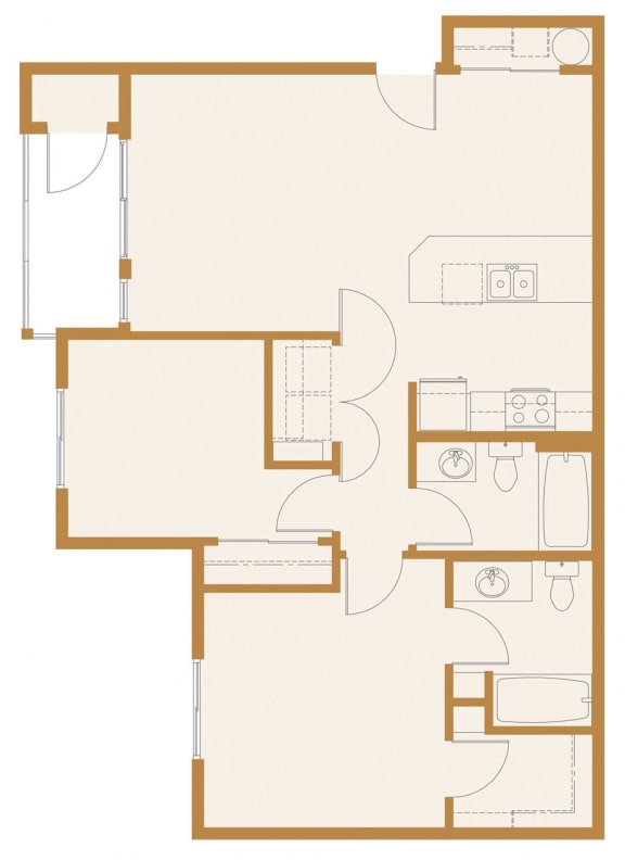 2x2 Floor Plan   Andrews Heights, WA 99001 | Copper Landing