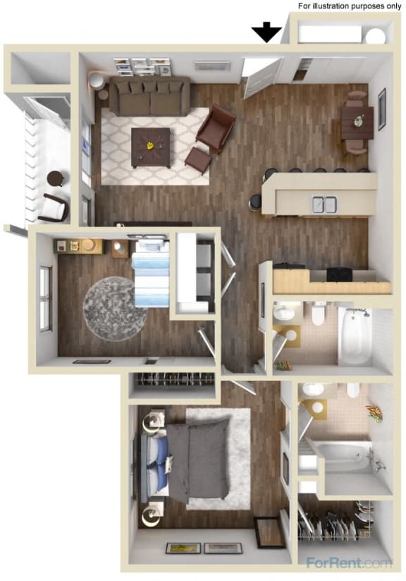 2x2 Floor Plan Andrews Heights, WA 99001 | Copper Landing