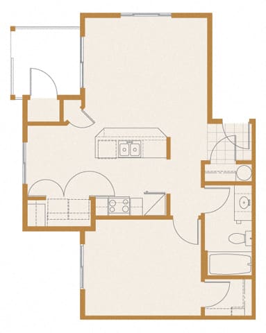 1x1 Floor Plan  Andrew Heights, WA 9901 | Copper Landing