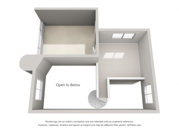 1BR 1BA plus loft - Plan D at Toluca Lofts, Toluca Lake