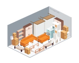 10x 24 Self-Storage unit at Fairfax Storage, approximately the size of a 1-car garage, perfect for medium-size moves.
