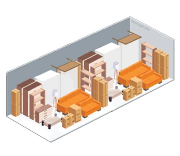 10x 38 self-Storage unit at Fairfax Storage, extra-long unit perfect for storing the contents of a 4-5 bedroom home.