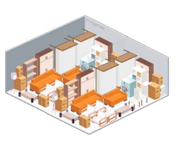 20x30 self-Storage unit at Fairfax Storage, ultimate storage solution approximately size of 2 car garage.