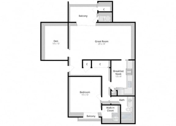 Keystone Crossing Apartment Two Bedroom