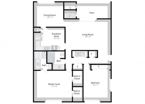 Keystone Crossing Apartment Three Bedroom