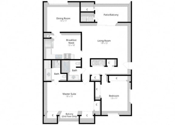 Keystone Crossing Apartment 3 Bedroom