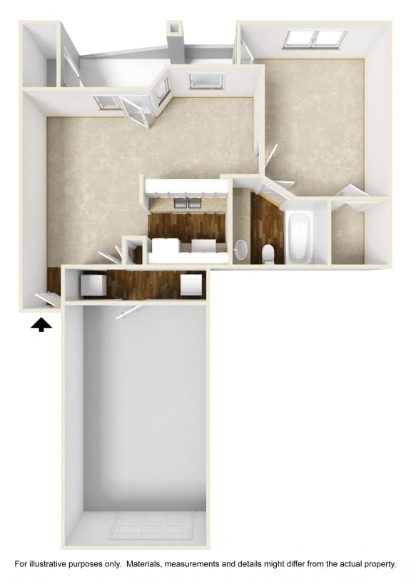 Floor Plan A3 (Unfurnished) at La Costa Apartments in Plano, Texas, TX