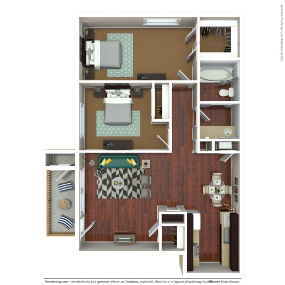 The Atrium Floor Plan at Breckenridge Village Apartments, California