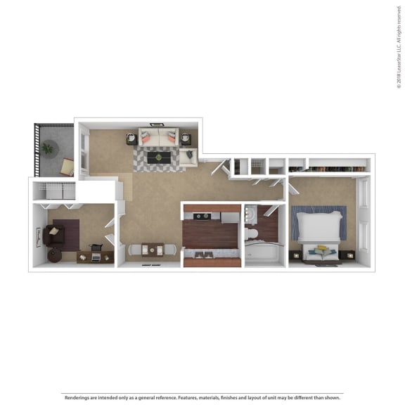 1 Bedroom, 1 Bathroom Floor Plan at Folsom Ranch, Folsom