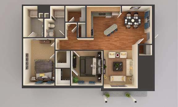 2 Bedroom - Main Level floor plan