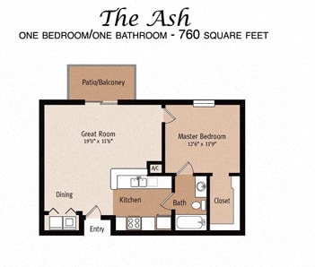 The Ash Floor Plan at Ashton Oaks, New Port Richey, 34654