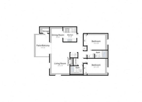 2 Bedroom Apt in Evansville