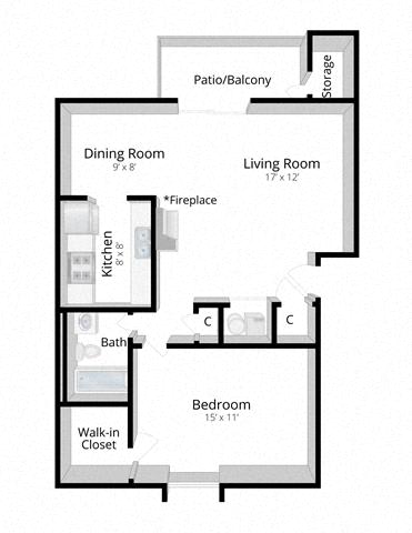 One Bedroom Apartment in Columbus, Indiana