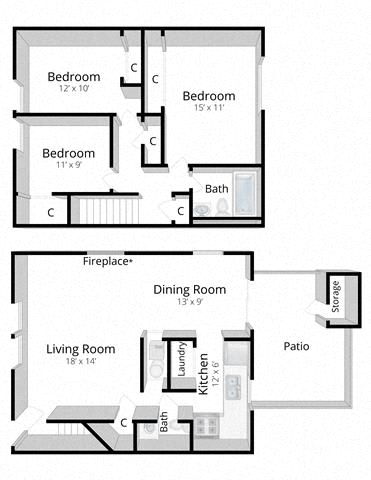 Three Bedroom Townhome in Columbus, Indiana