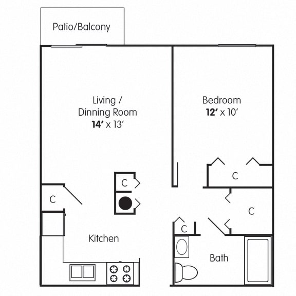  Floor Plan One Bedroom Apartment Accessible
