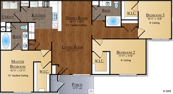 Cypress Floor Plan at The Villas at Nature Walk, Huntsville, 35824