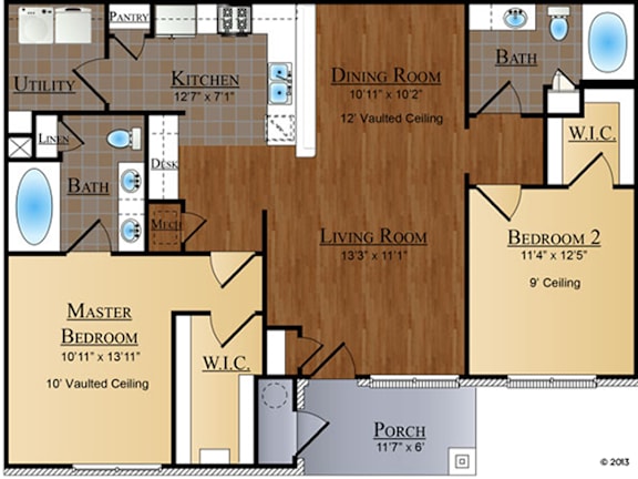 Birch Floor Plan at The Villas at Nature Walk, Huntsville, Alabama