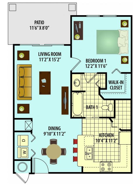Floor Plan  One bedroom