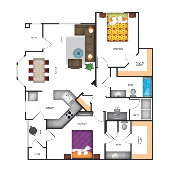 Mediterra Apartment Homes 2 Bedroom Apartment Floor Plan