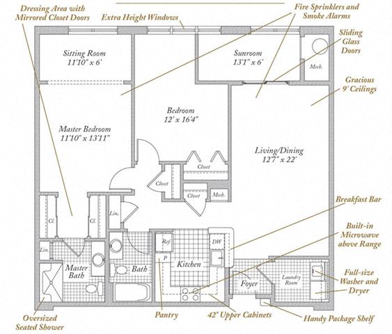 The Emerson Floorplan at Evergreens at Columbia Town Center