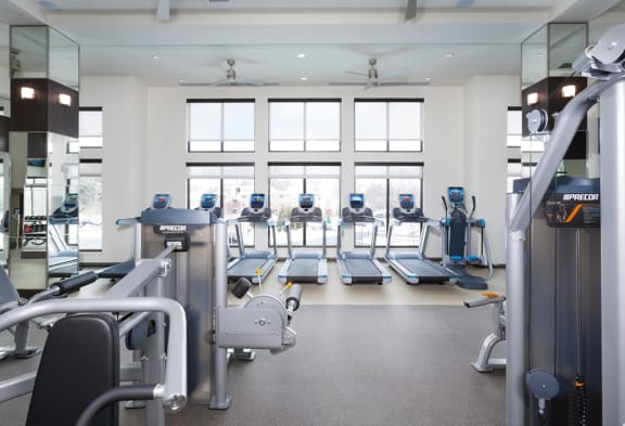 State of the art fitness center at Harrison at Reston Town Center, Reston, VA, 20190