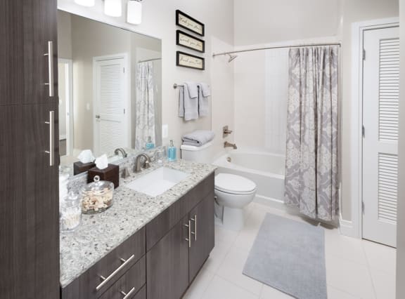 Spacious bathrooms at Harrison at Reston Town Center, Reston, VA, 20190