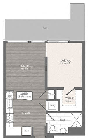 Beecher 1 BD 1 BA Floorplan at 2255 Wisconsin, Washington, Washington
