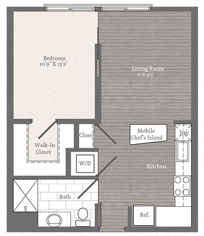 Beecher 1 BD 1 BA Floorplan at 2255 Wisconsin, Washington