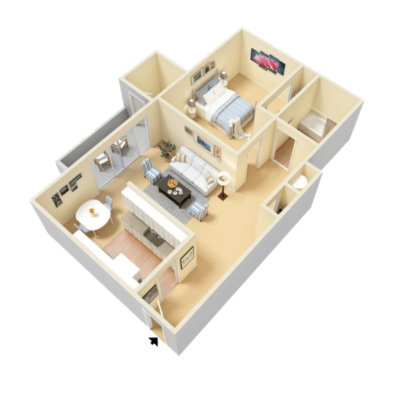 Wheeler Floor Plan at Clarion Crossing Apartments, PRG Real Estate Management, Raleigh, North Carolina