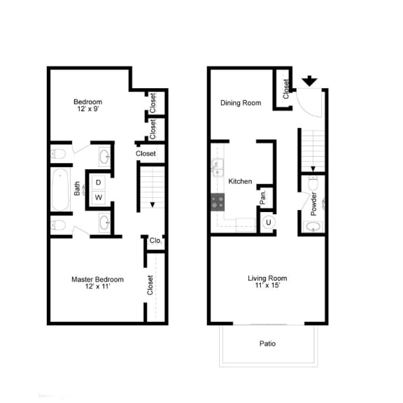 Durant Floor Plan at Clarion Crossing Apartments, PRG Real Estate Management, Raleigh