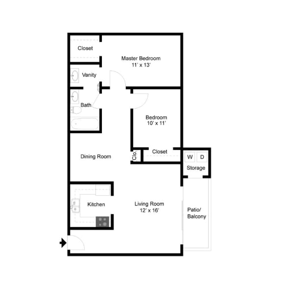 Fletcher Floor Plan at Clarion Crossing Apartments, PRG Real Estate Management, North Carolina