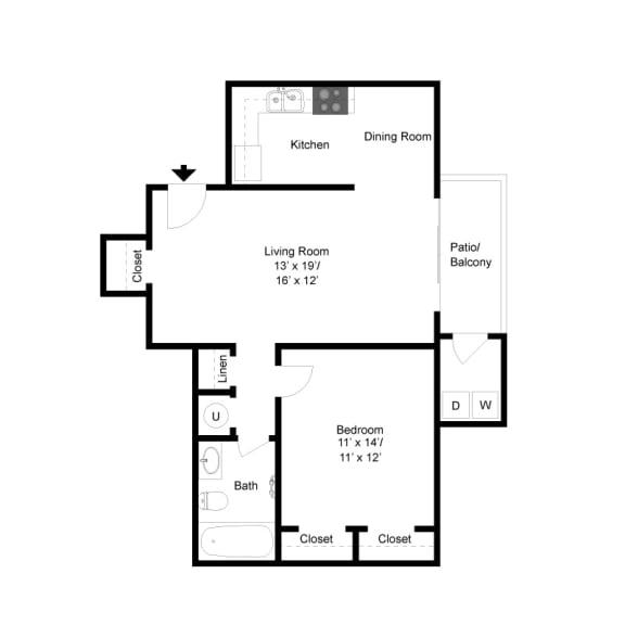 Kaplan Floor Plan at Clarion Crossing Apartments, PRG Real Estate Management, North Carolina, 27606