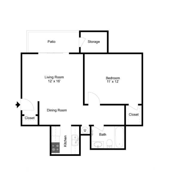 Lynn Floor Plan at Clarion Crossing Apartments, PRG Real Estate Management, Raleigh, NC, 27606