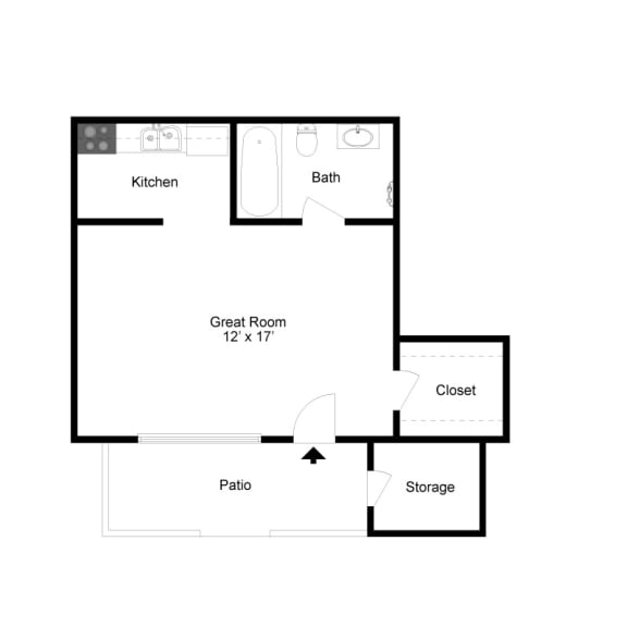 Pullen Floor Plan at Clarion Crossing Apartments, PRG Real Estate Management, Raleigh, NC