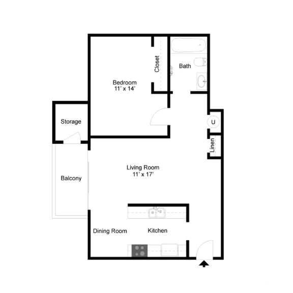 Wheeler Floor Plan at Clarion Crossing Apartments, PRG Real Estate Management, Raleigh, North Carolina