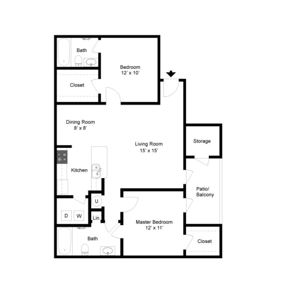 Windemere Floor Plan at Clarion Crossing Apartments, PRG Real Estate Management, Raleigh