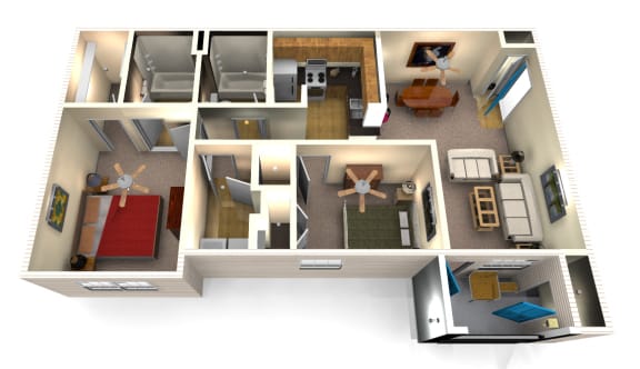 2 Bedroom Floor Plan