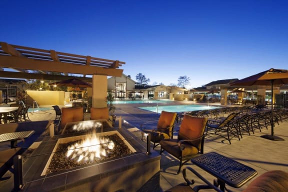 Outdoor fire pit, at Willow Springs, Goleta California