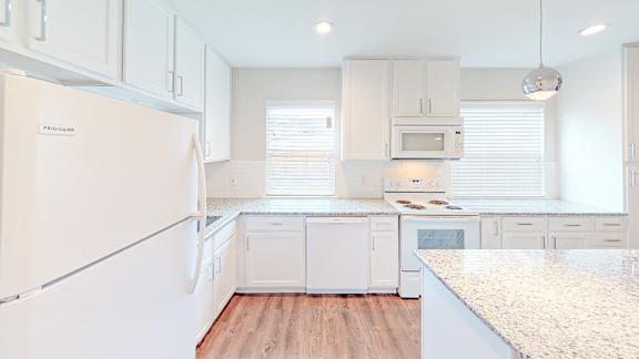Kitchen with energy efficient appliances.