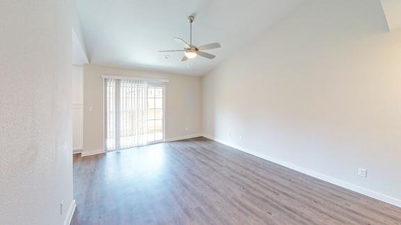 open living room with patio access