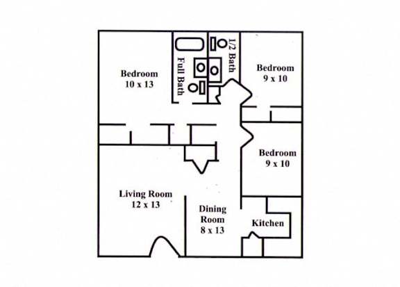 Floor Plan  Three Bedroom Standard