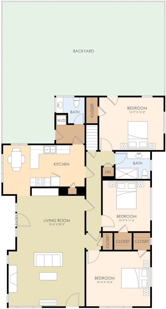 Three Bedroom One Bath and a Half 1446 Sq Ft at Pines, Campbell, CA