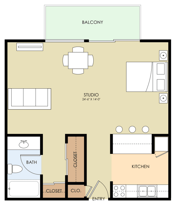 Studio Floor Plan at Aviana, California