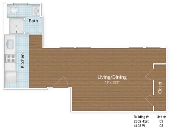 483 SF Studio at Park Crest Apartments, Washington, District of Columbia