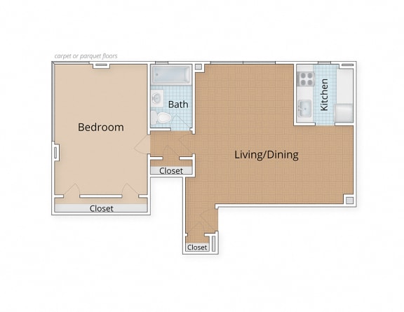2100 Connecticut Apartments Washington DC One Bedroom Floor Plan