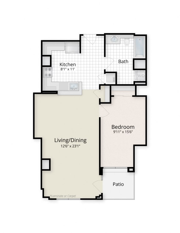 One Bedroom Floor Plans at West End Residences, Washington, 20037