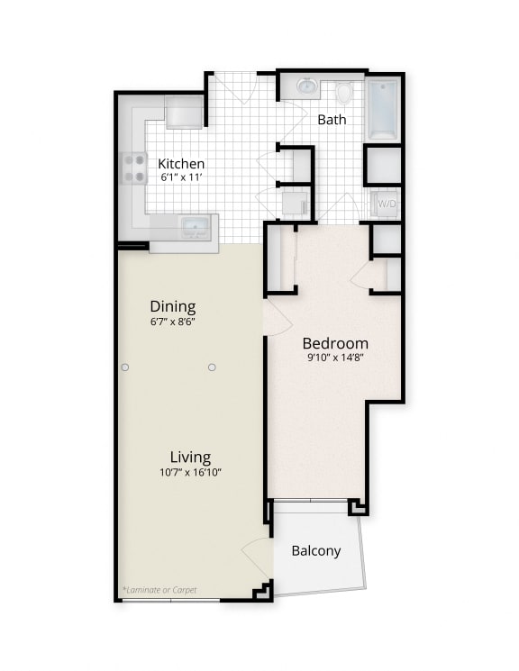 One Bedroom Floor Plans at West End Residences, Washington, DC