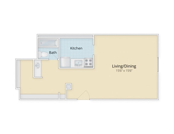 Cathedral Mansions Woodley Park, Washington DC apartments studio floor plan at Cathedral Mansions, Washington, 20008